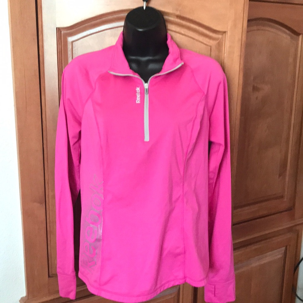 Reebok Pink Quarter Zipper Long Sleeve Shirt